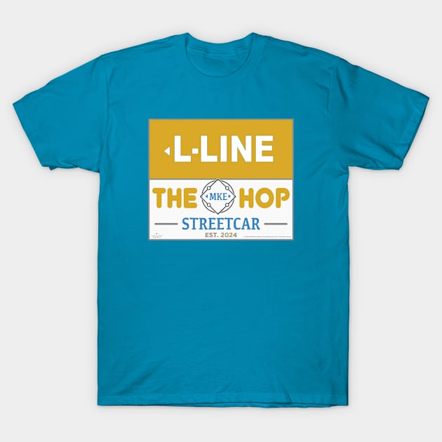 MKE HOP L-Line • Milwaukee Streetcar T-Shirt by The MKE Rhine Maiden